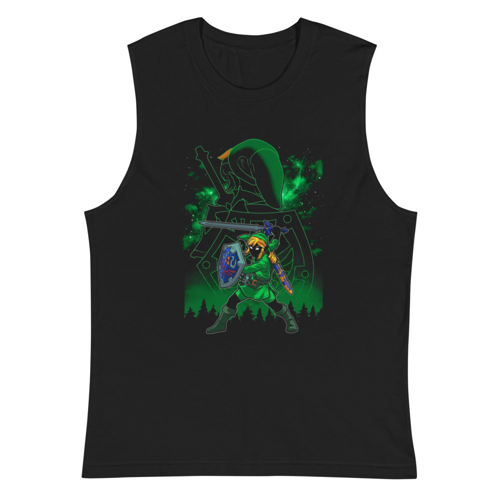 Sin mangas Zelda Link Silhouette Green Glow Plano