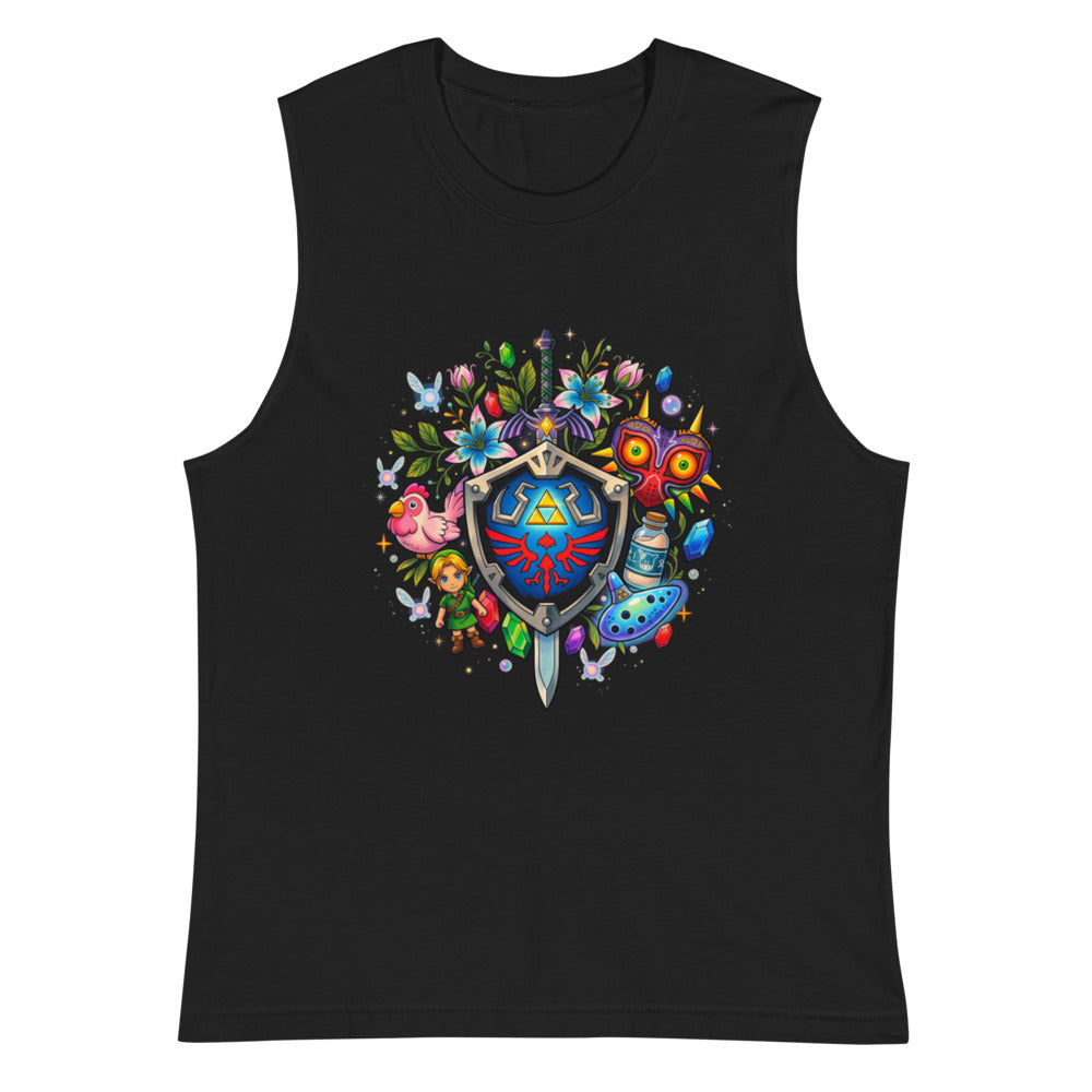 Sin mangas Zelda Tattoo Flash Majoras Mask Rupees - Plano