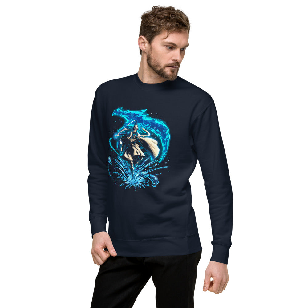 Suéter Water Wizard Blue Dragon Splash - Lateral izquierdo