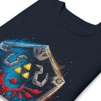 Suéter Zelda Hylian Shield Triforce Blue Brushstroke - Doblado zoom