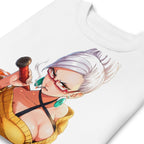 Suéter Anime Girl Yellow Sweater Red Glasses - Doblado zoom