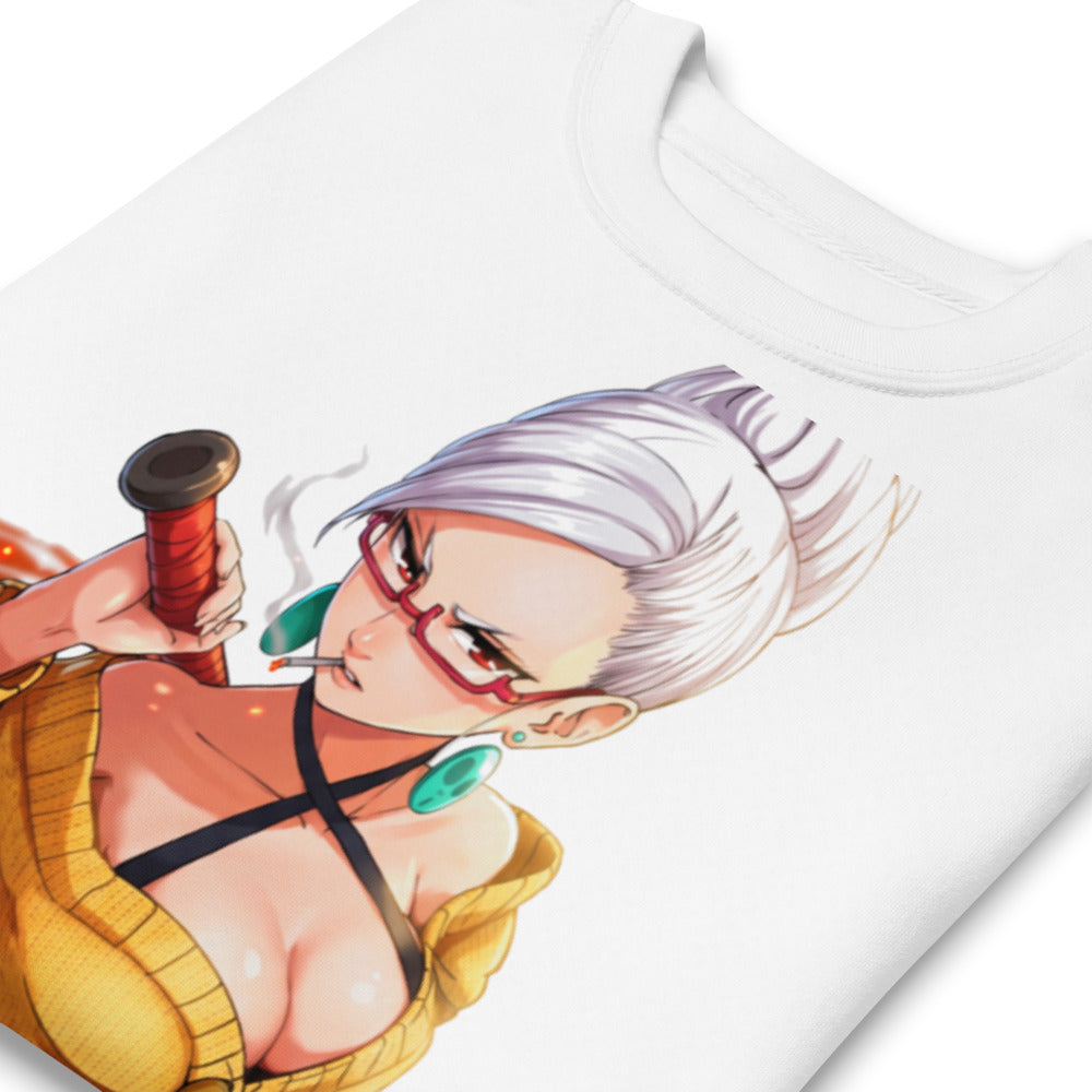 Suéter Anime Girl Yellow Sweater Red Glasses - Doblado zoom