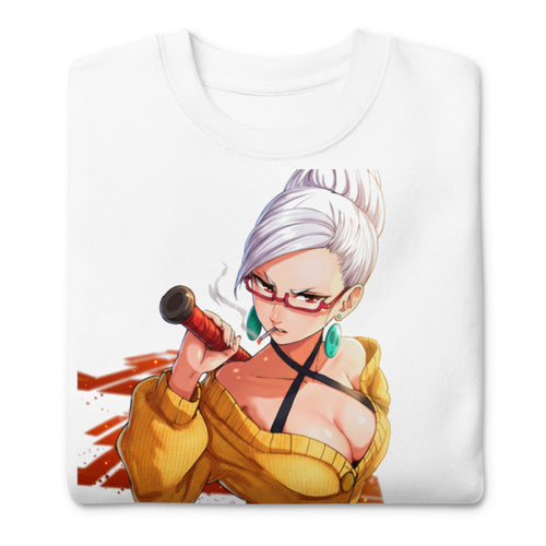 Suéter Anime Girl Yellow Sweater Red Glasses - Doblado