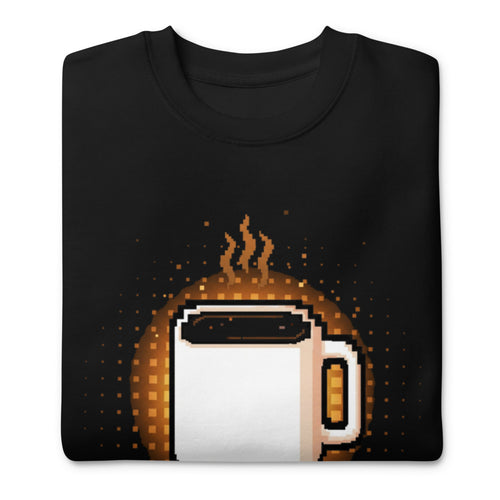 Suéter 1 Up Pixel Coffee Mug Amber Glow - Doblado