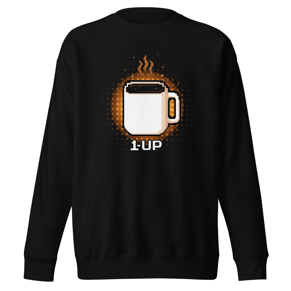 Suéter 1 Up Pixel Coffee Mug Amber Glow - Frente