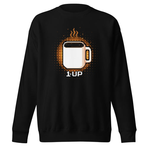 Suéter 1 Up Pixel Coffee Mug Amber Glow - Frente