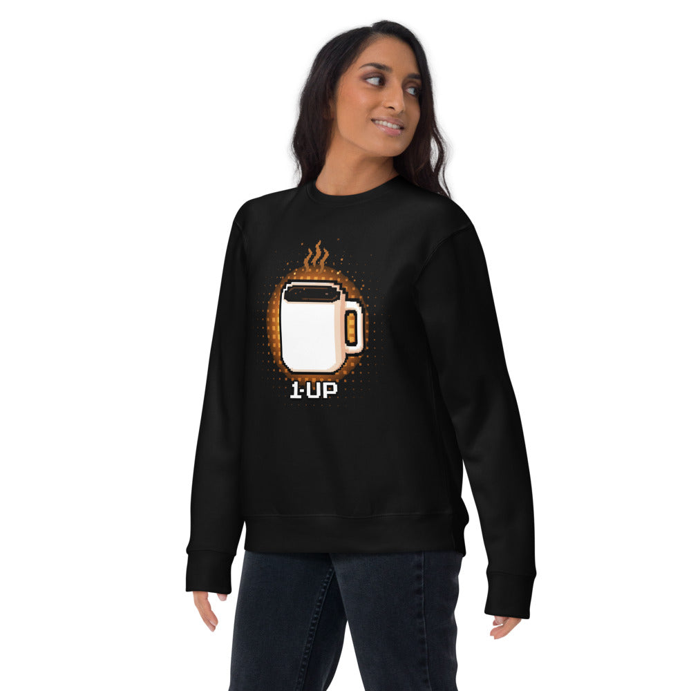 Suéter 1 Up Pixel Coffee Mug Amber Glow - Lifestyle mujer