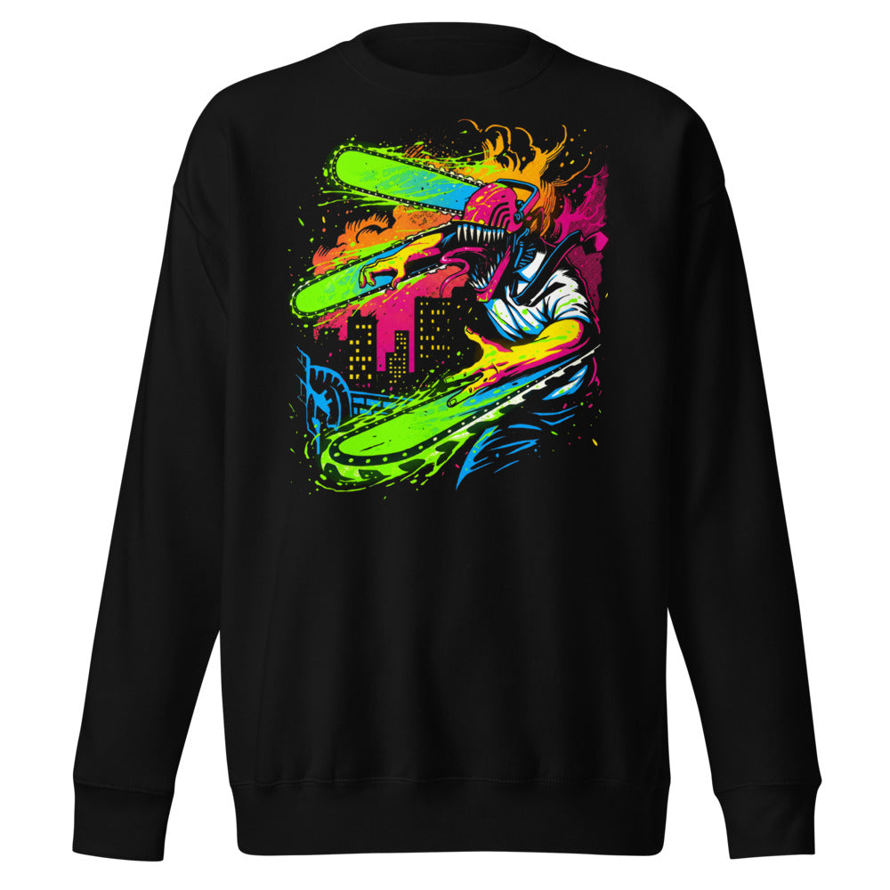 Suéter Chainsaw Man Neon Splatter City - Frente