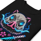 Suéter Demon Slayer Inosuke Boar Mask Blue Flames - Doblado zoom