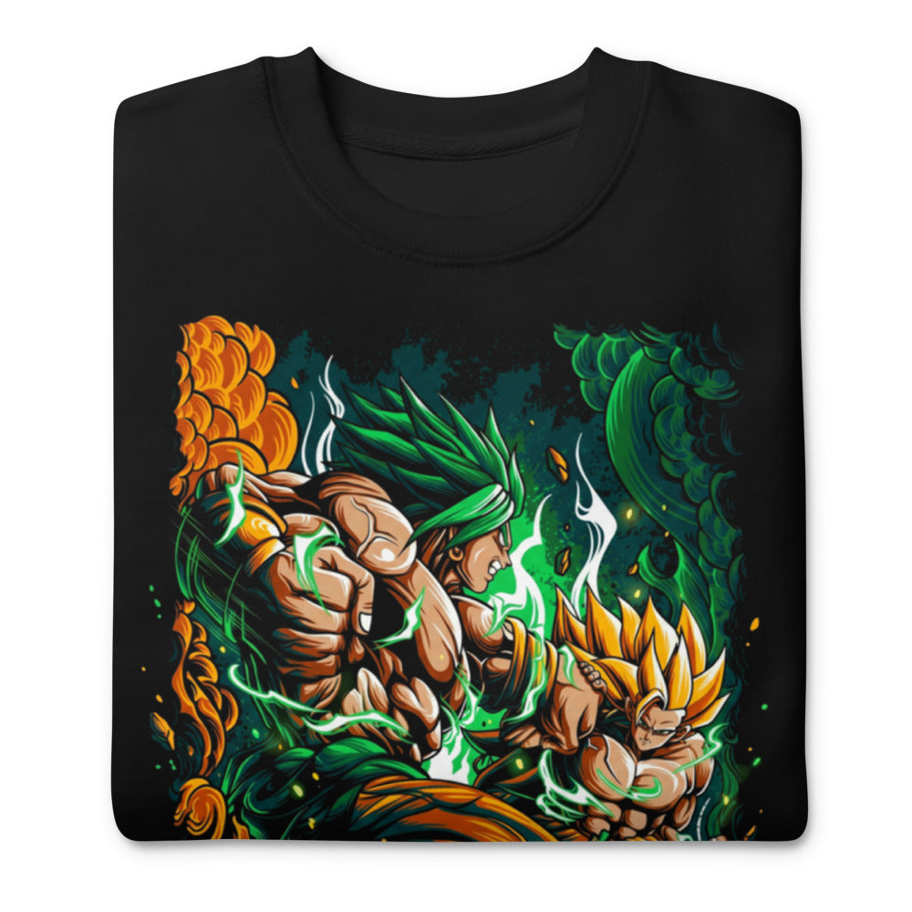 Suéter Dragon Ball Goku Vs Broly Green Aura - Doblado