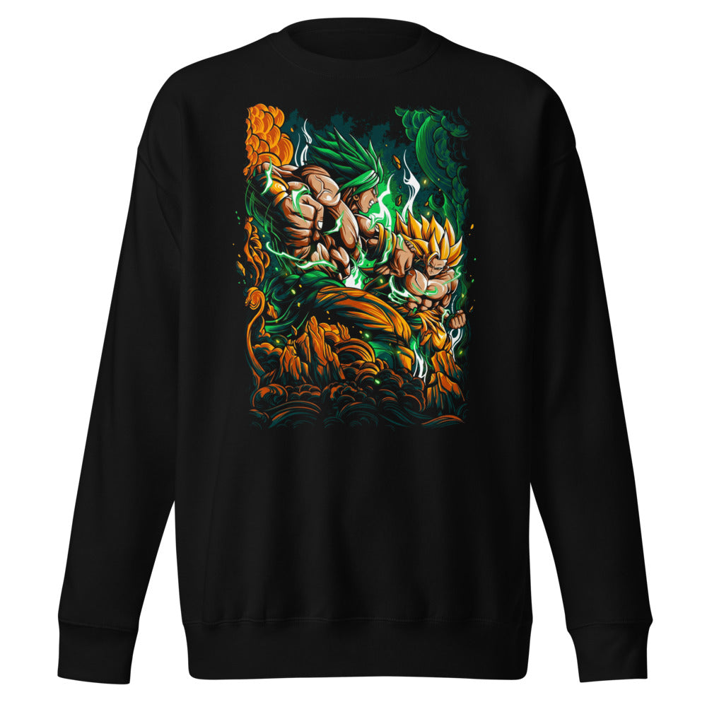 Suéter Dragon Ball Goku Vs Broly Green Aura - Frente