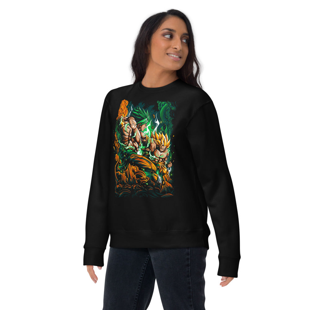 Suéter Dragon Ball Goku Vs Broly Green Aura - Lifestyle mujer