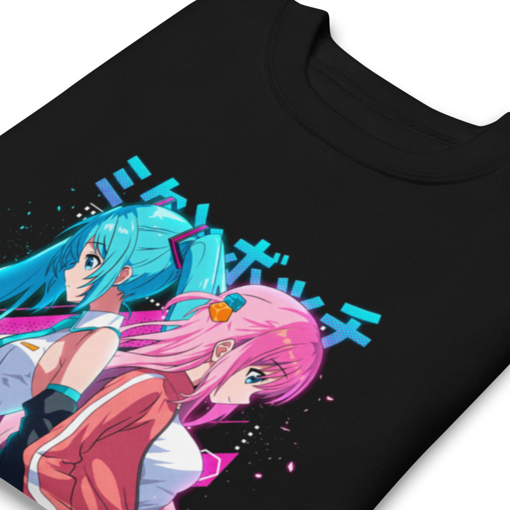 Suéter Hatsune Miku Bocchi Back To Back Neon - Doblado zoom
