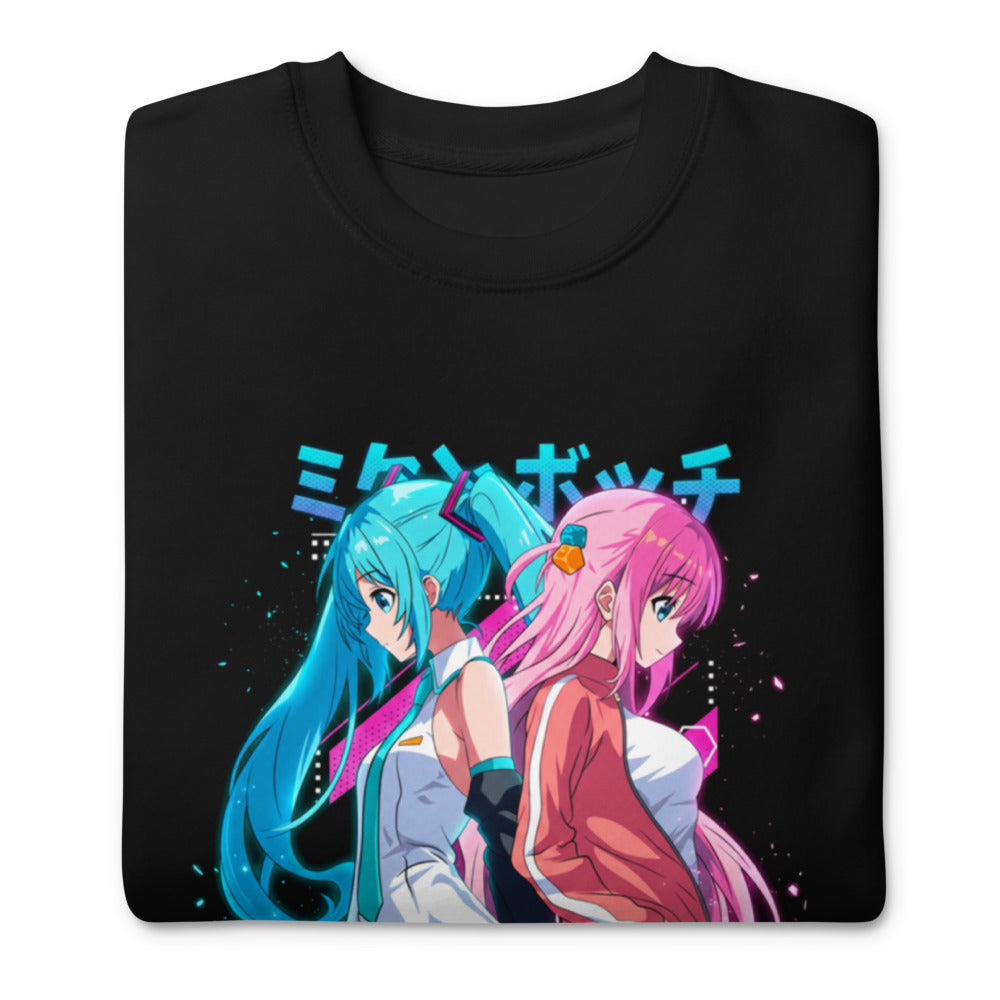 Suéter Hatsune Miku Bocchi Back To Back Neon - Doblado