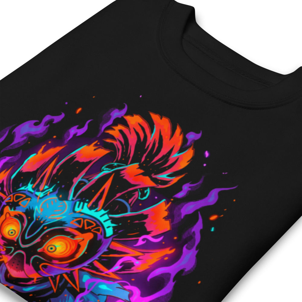 Suéter Majora's Mask Skull Kid Neon Purple Flames - Doblado zoom