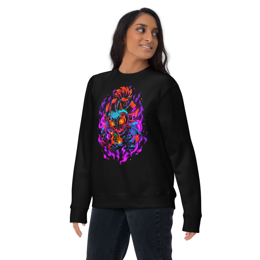 Suéter Majora's Mask Skull Kid Neon Purple Flames - Lifestyle mujer