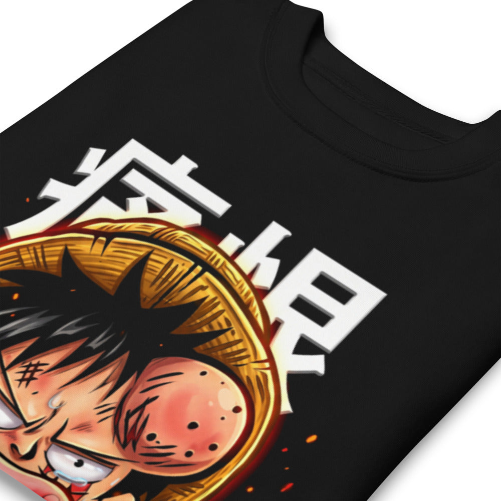 Suéter One Piece Luffy Crying Swollen Lips Kanji - Doblado zoom
