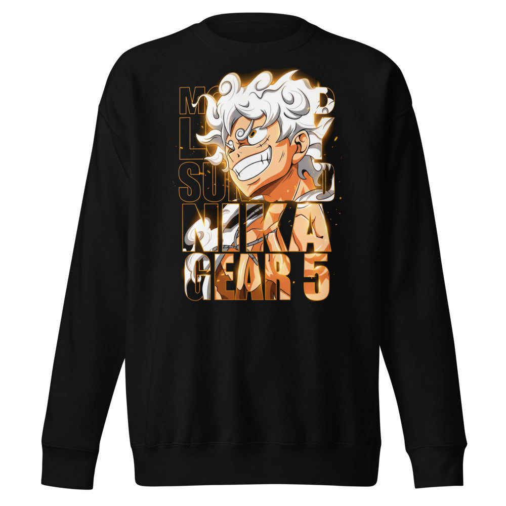 Suéter One Piece Luffy Gear 5 Nika Gold Typography - Frente