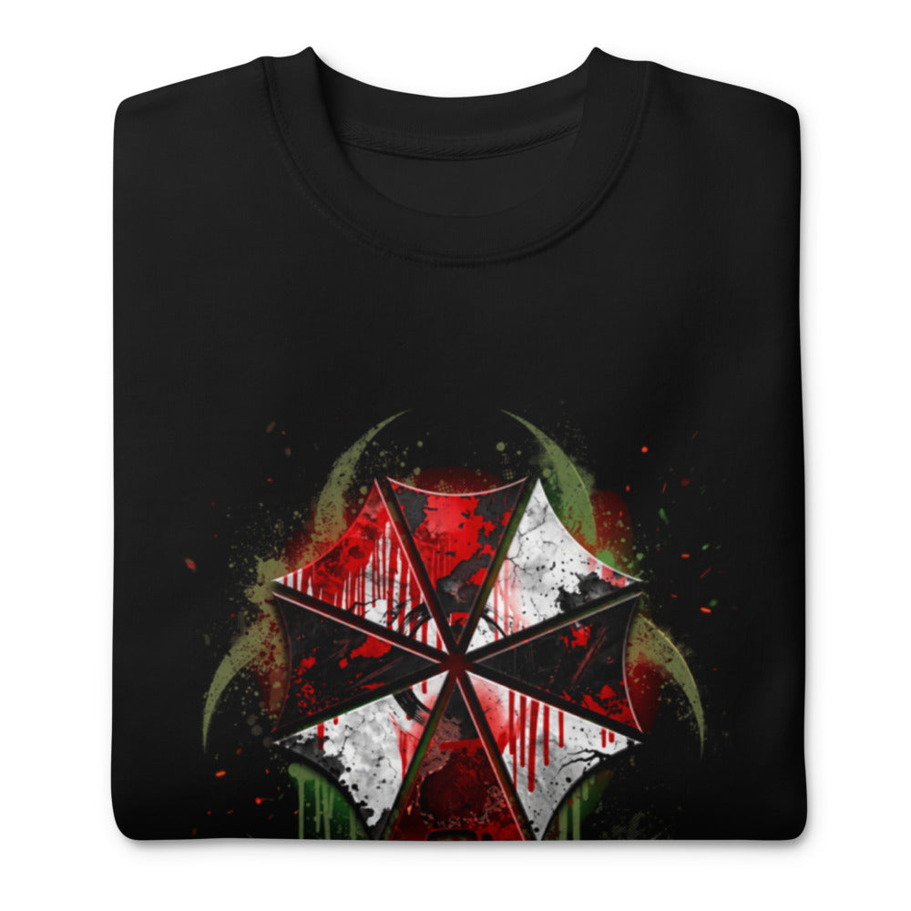Suéter Resident Evil Umbrella Biohazard Grunge Logo - Doblado