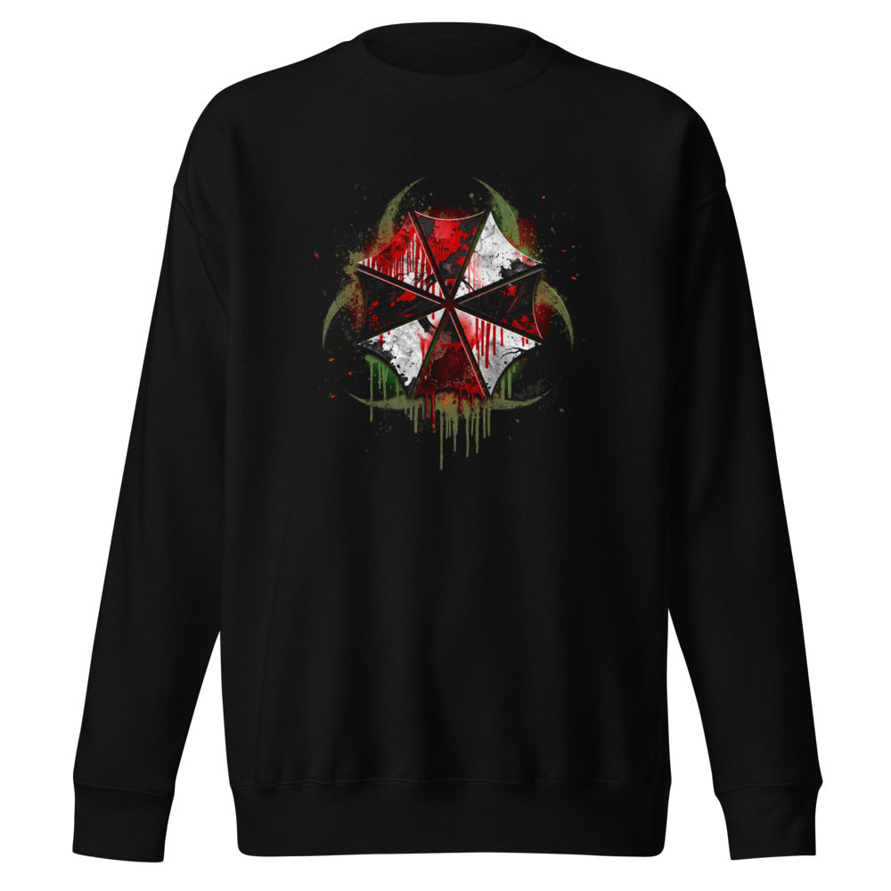 Suéter Resident Evil Umbrella Biohazard Grunge Logo - Frente
