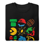 Sueter Retro Games Club Pac Man Mario Icons Doblado