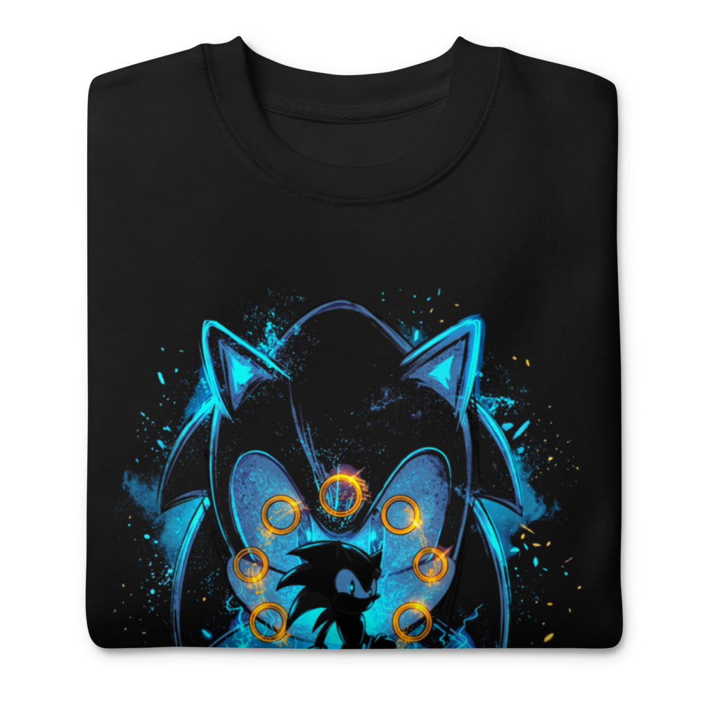 Suéter Sonic Giant Head Gold Rings Lightning - Doblado