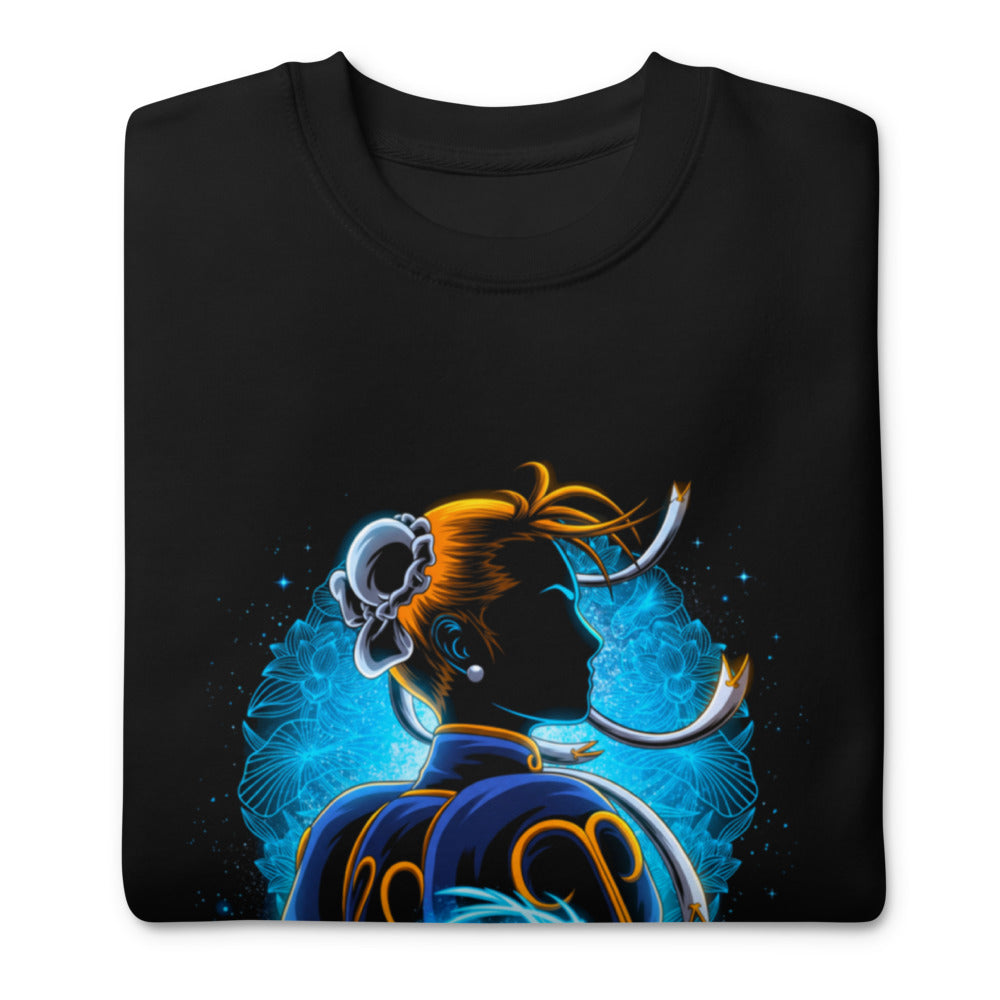 Suéter Street Fighter Chun-Li Blue Lotus Kick - Doblado
