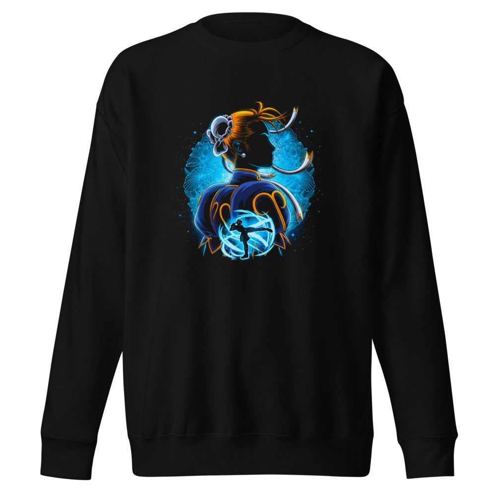 Suéter Street Fighter Chun-Li Blue Lotus Kick - Frente
