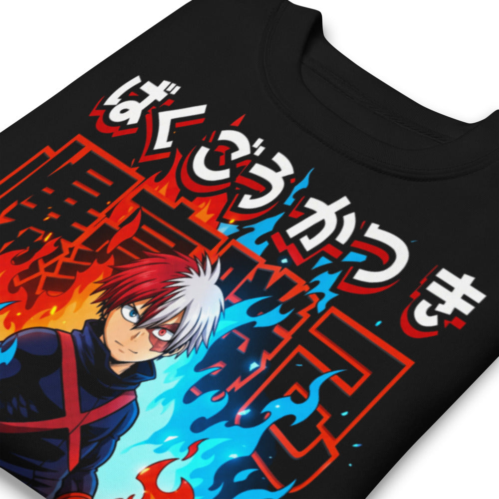 Suéter Todoroki Fire And Ice My Hero Academia - Doblado zoom