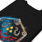 Suéter Zelda Hylian Shield Triforce Blue Brushstroke - Doblado zoom