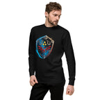 Suéter Zelda Hylian Shield Triforce Blue Brushstroke - Lateral izquierdo