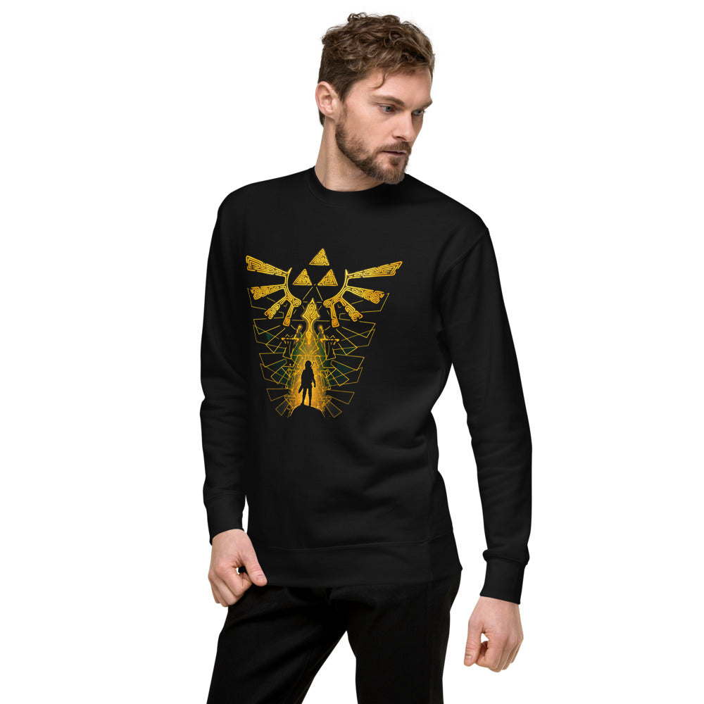 Suéter Zelda Link Silhouette Golden Hylian Crest - Lateral izquierdo