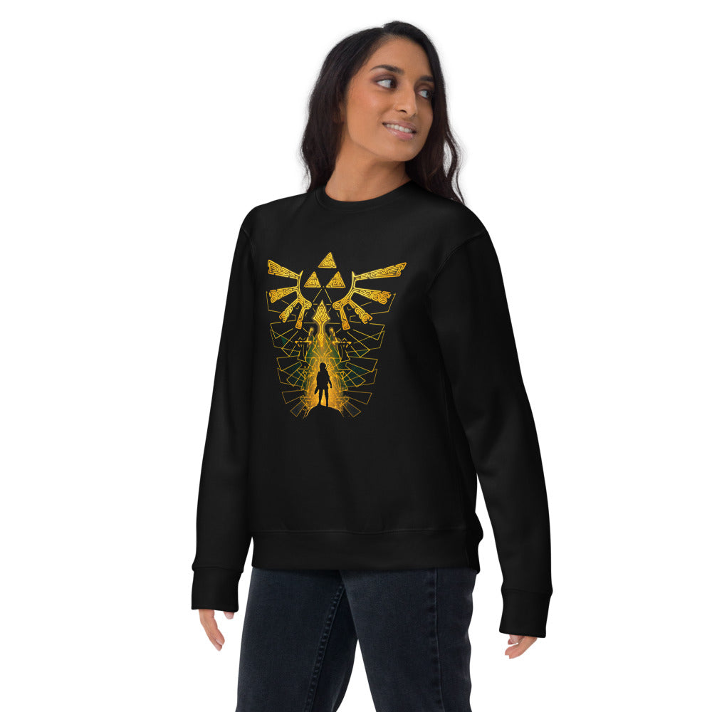 Suéter Zelda Link Silhouette Golden Hylian Crest - Lifestyle mujer