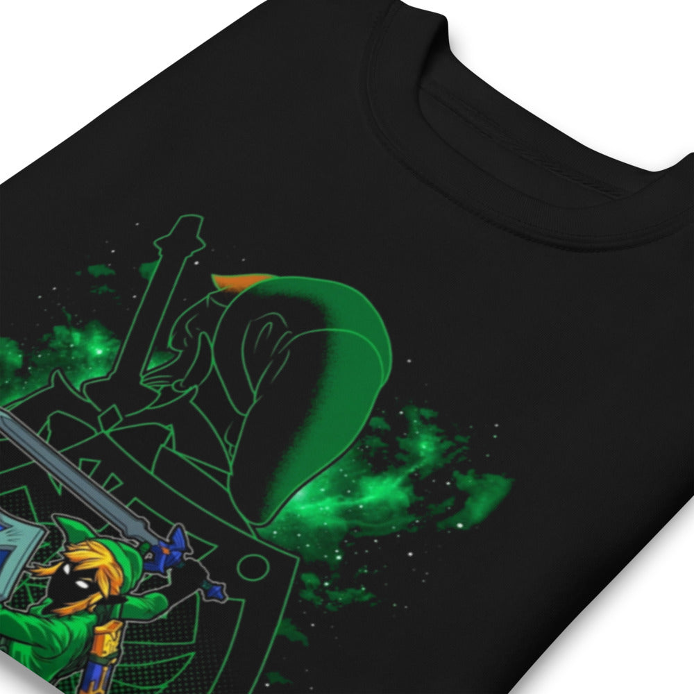 Sueter Zelda Link Silhouette Green Glow Doblado zoom