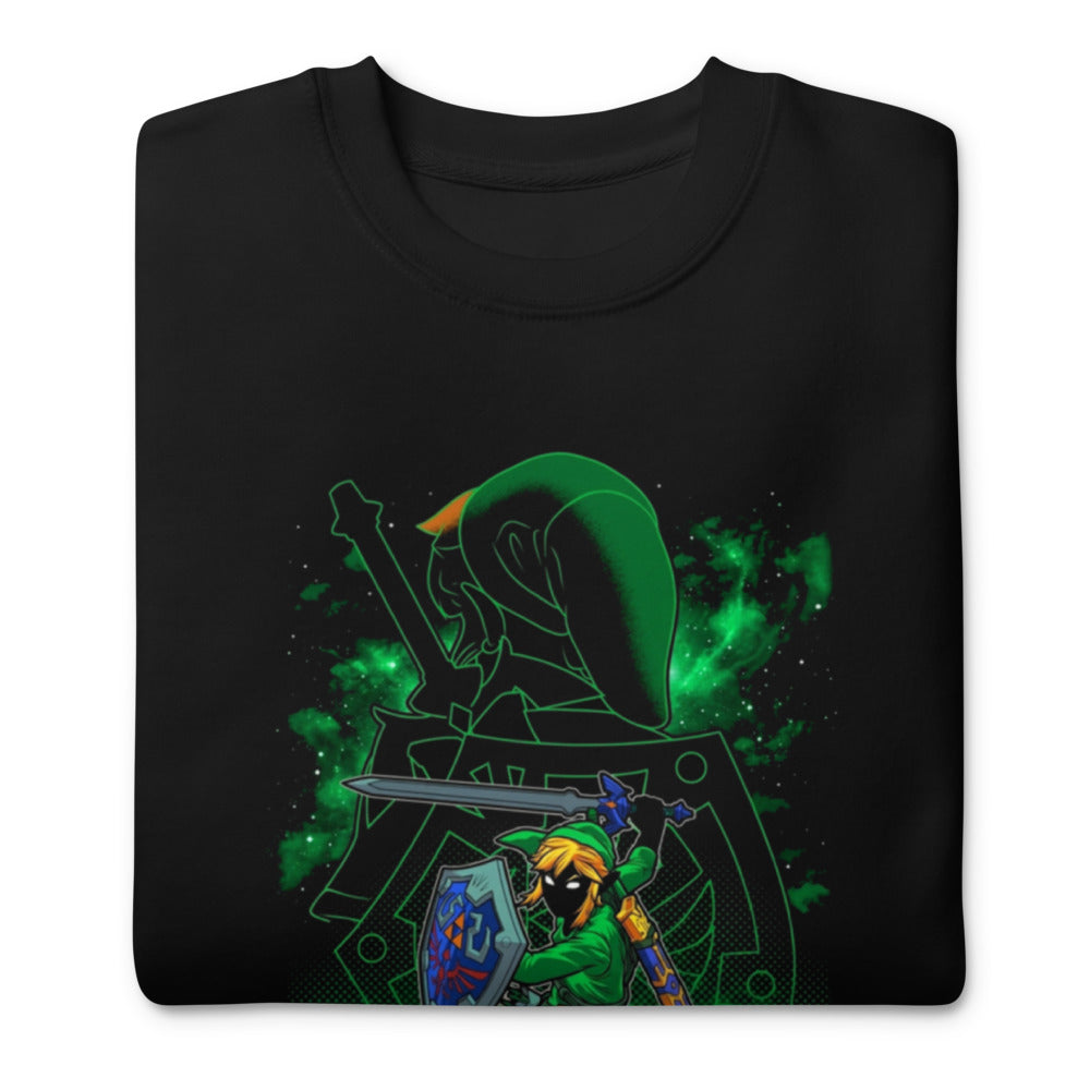 Sueter Zelda Link Silhouette Green Glow Doblado