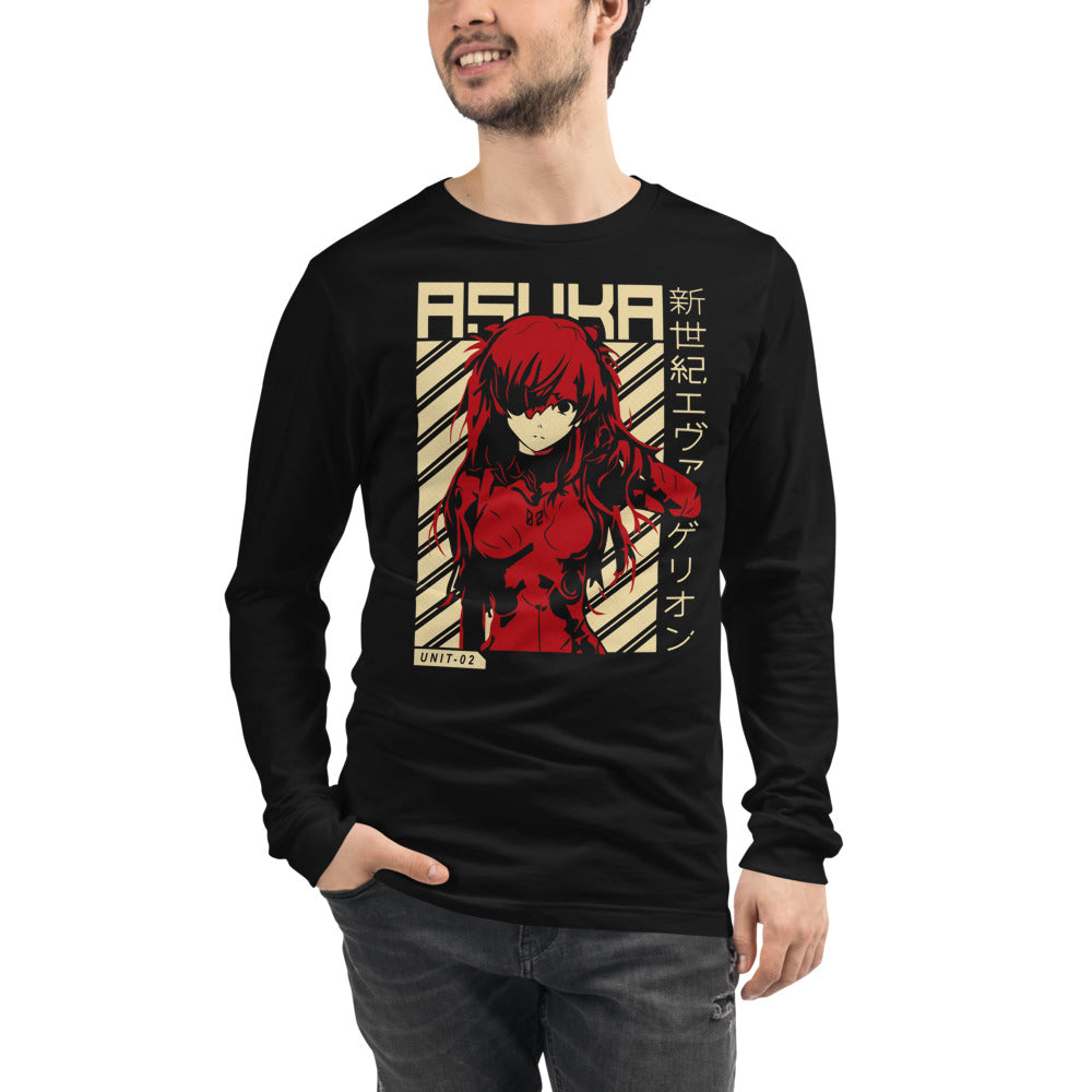 Evangelion Asuka Unit 02 Red Manga Larga - Modelo masculino