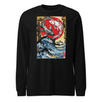 Koi Fish Great Wave Yin Yang Manga Larga - Frente