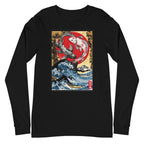 Koi Fish Great Wave Yin Yang Manga Larga - Plano