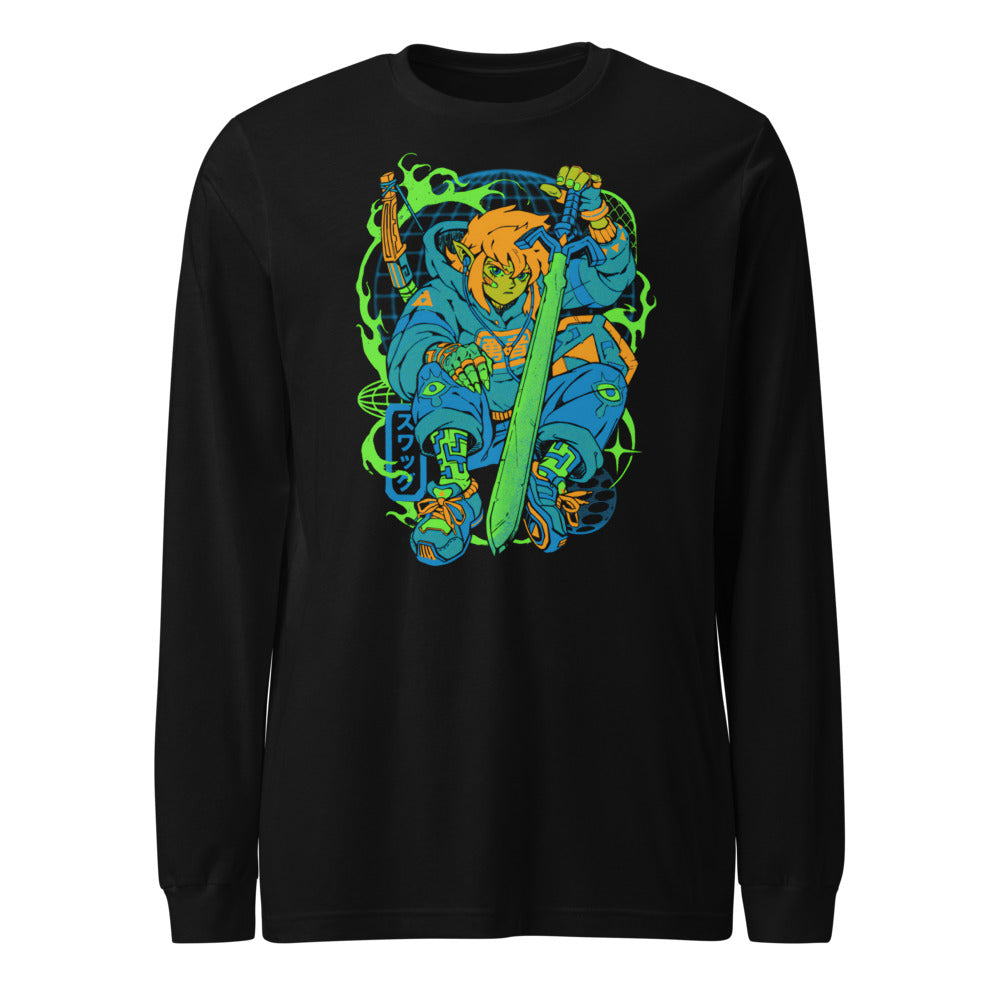 Zelda Link Streetwear Swag Manga Larga - Frente