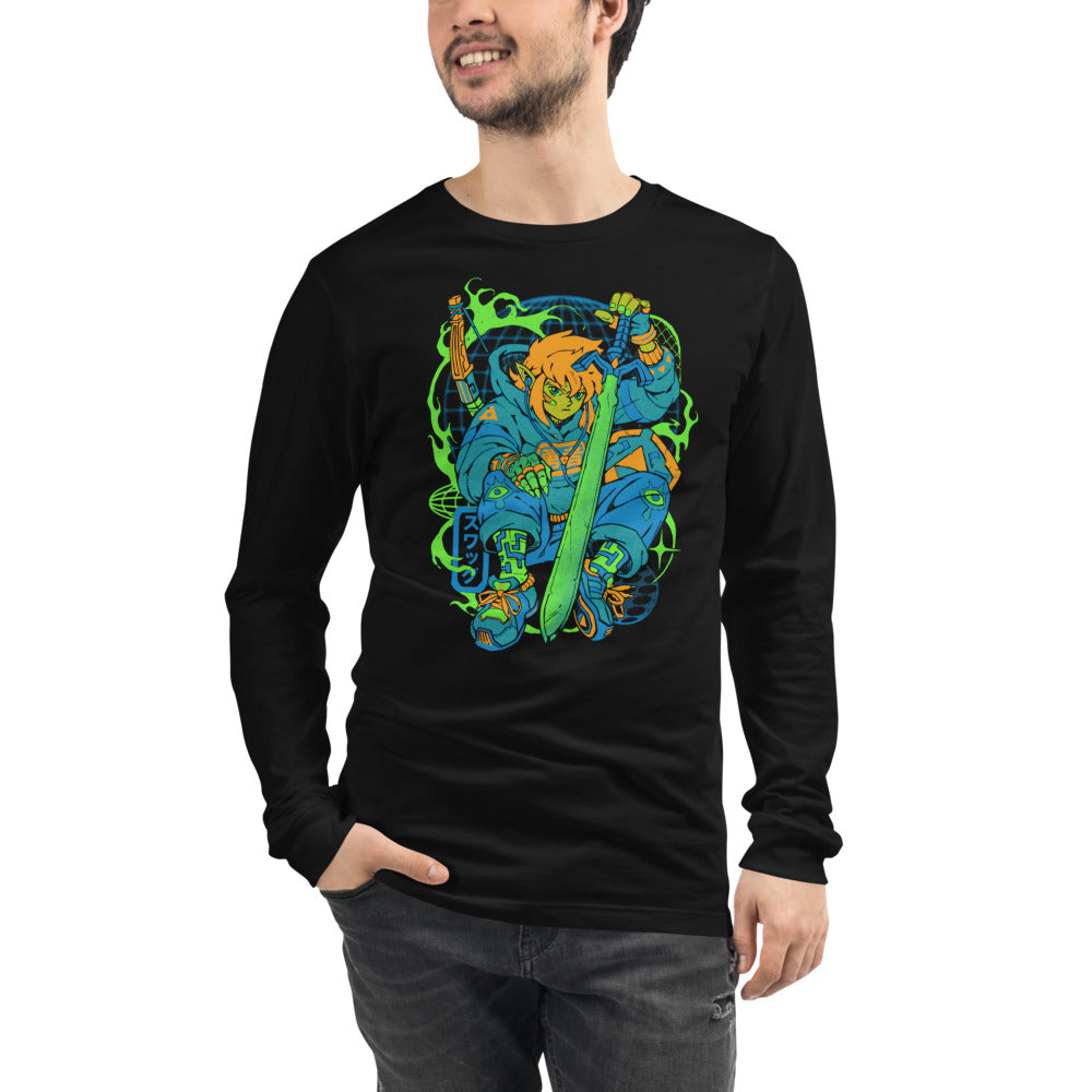 Zelda Link Streetwear Swag Manga Larga - Modelo masculino