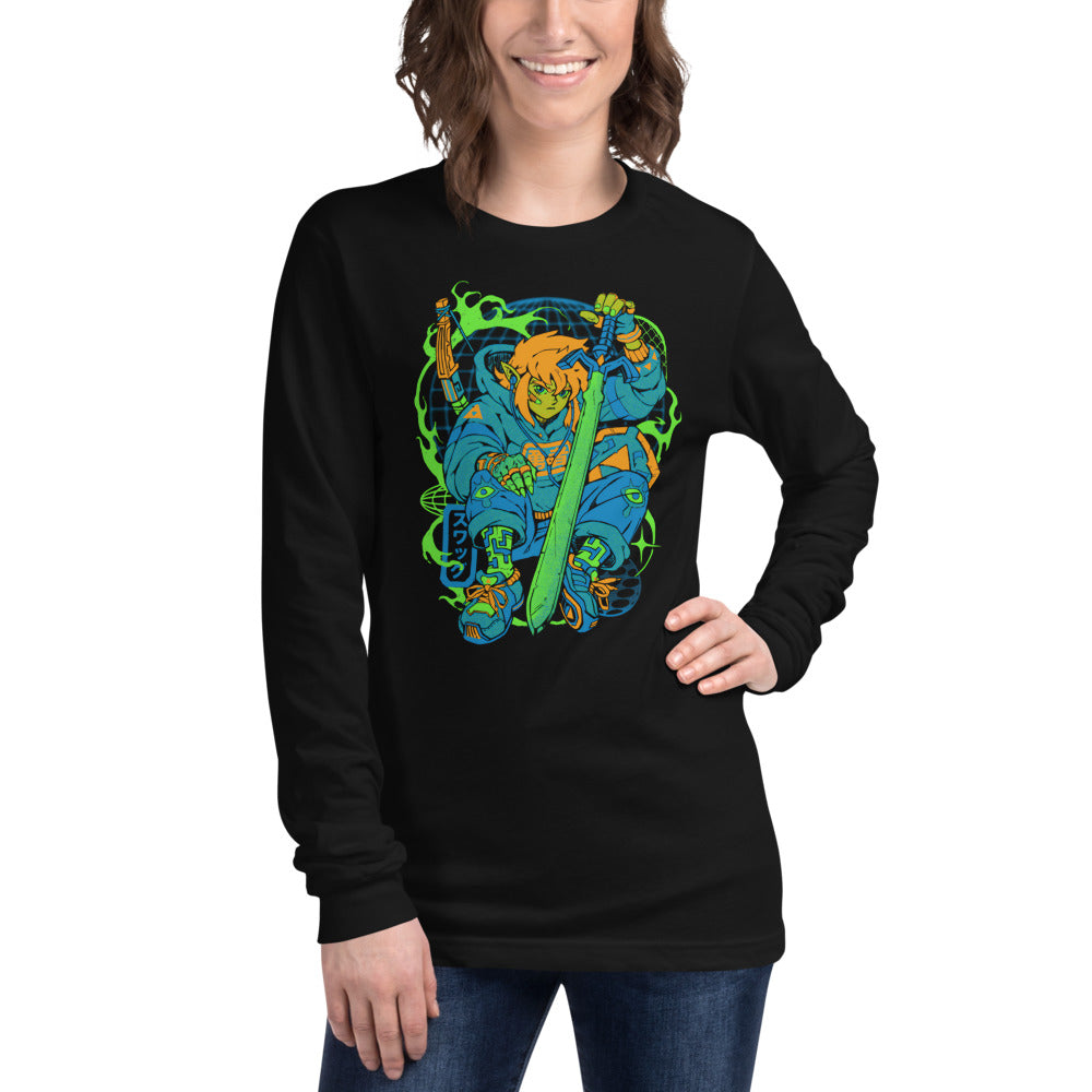 Zelda Link Streetwear Swag Manga Larga - Modelo femenina