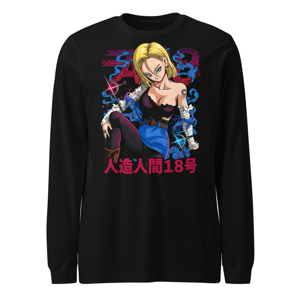 Dragon Ball Android 18 Blue Manga Larga - Frente