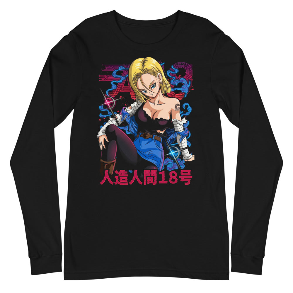 Dragon Ball Android 18 Blue Manga Larga - Plano