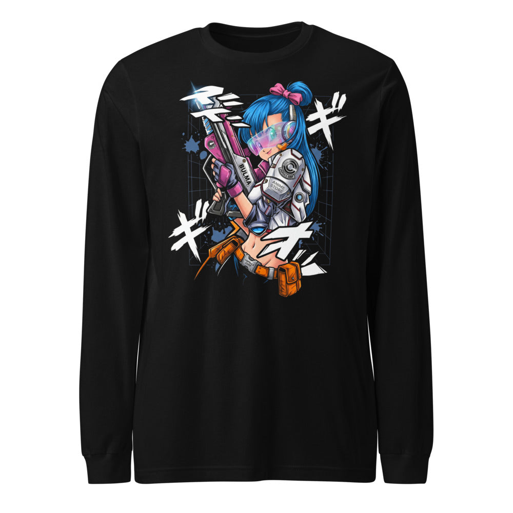 Dragon Ball Bulma Cyberpunk Capsule Corp Manga Larga - Frente