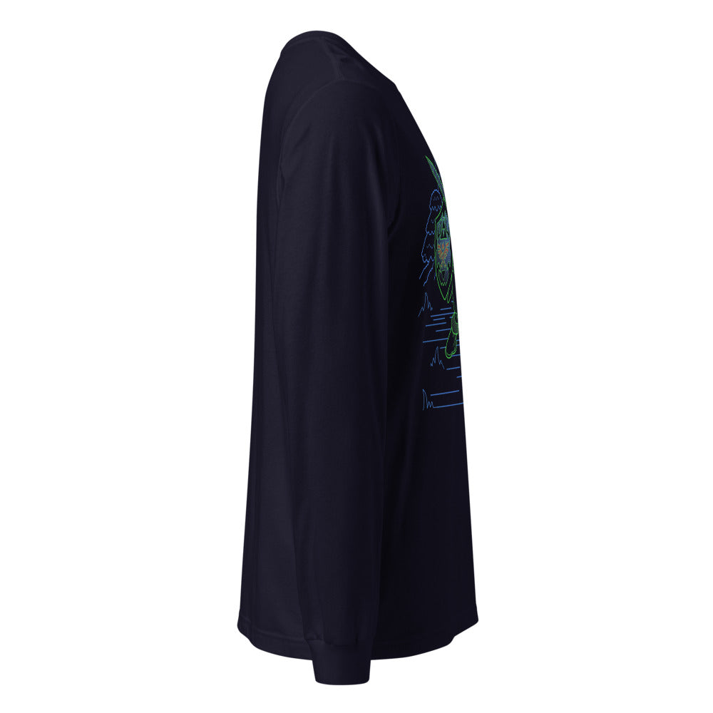 Lateral fantasma — Neon Link Manga Larga Azul