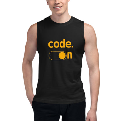 Camiseta sin Mangas Code On , Disponible en la mejor tienda online para comprar tu merch favorita, la mejor Calidad, compra Ahora en Algoritmo! 