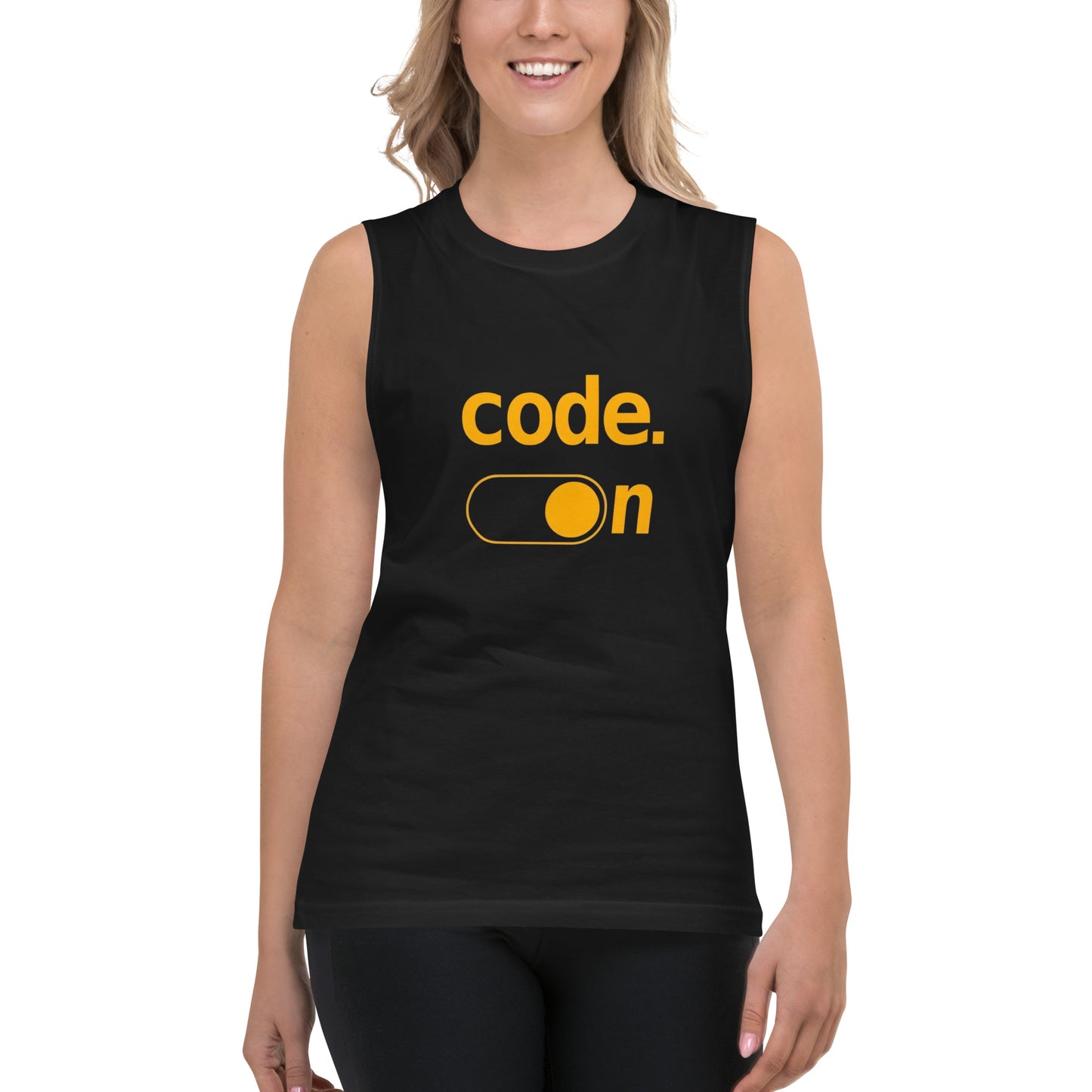 Camiseta sin Mangas Code On , Disponible en la mejor tienda online para comprar tu merch favorita, la mejor Calidad, compra Ahora en Algoritmo! 