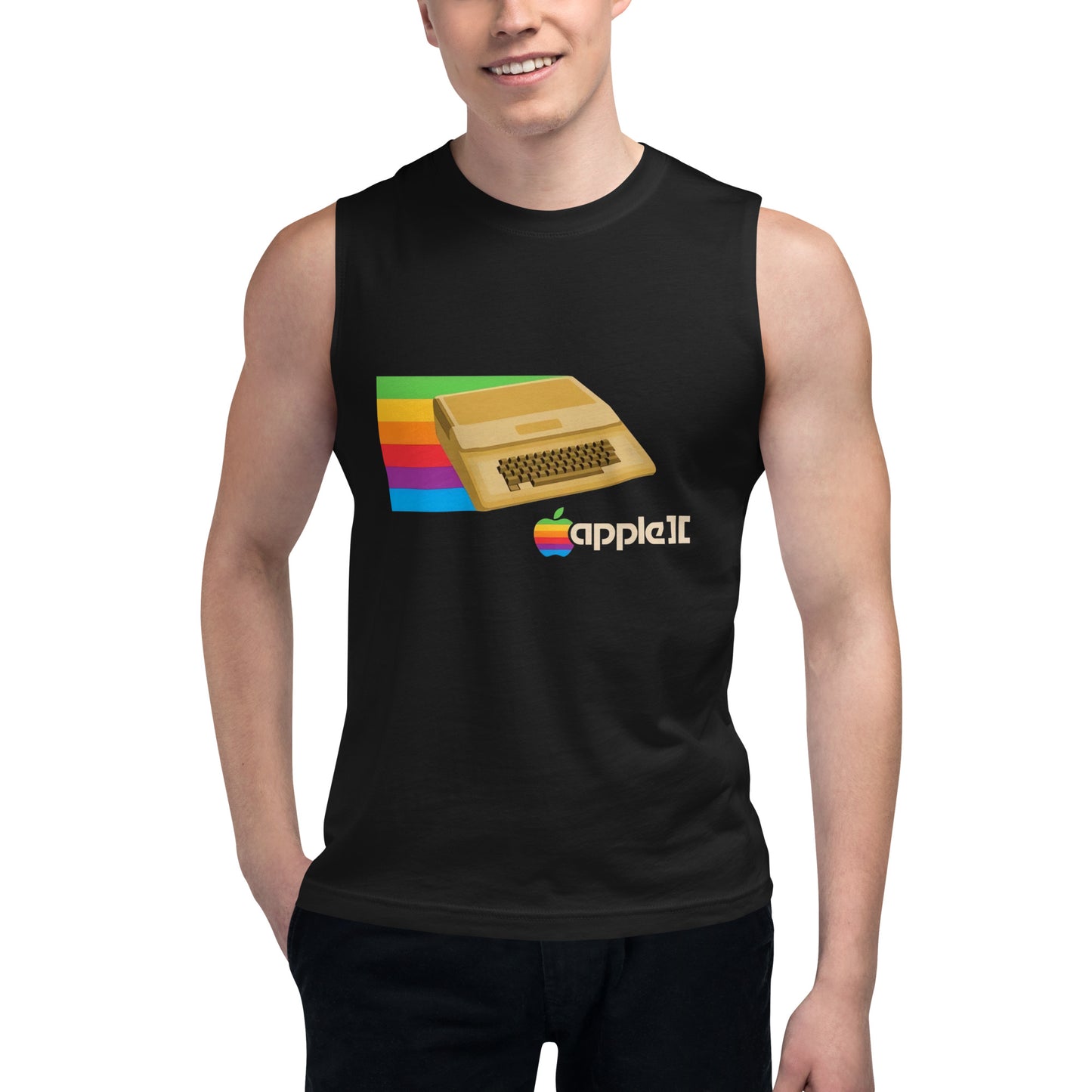 Camiseta sin Mangas Apple 2 , Disponible en la mejor tienda online para comprar tu merch favorita, la mejor Calidad, compra Ahora en Algoritmo! 