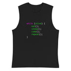 Life in Code — modelo usando la prenda