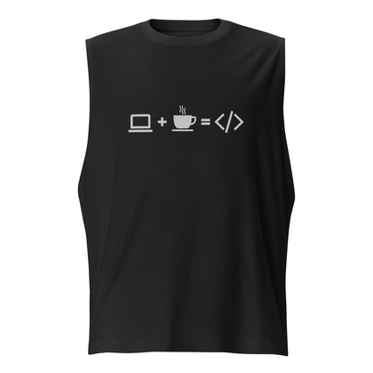 Camiseta sin Mangas Coffee HTML , Disponible en la mejor tienda online para comprar tu merch favorita, la mejor Calidad, compra Ahora en Algoritmo! 